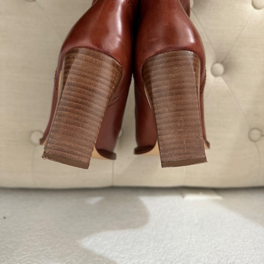 Zara genuine leather cognac tall Boots - Picture 5 of 12